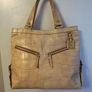 Dooney & Bourke Croc-Embossed Tan Tote